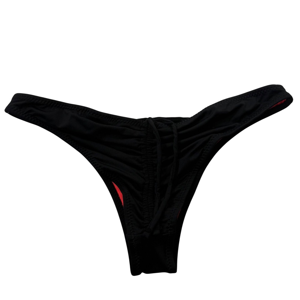 B Swim Cheeky Cupcake Bikini Bottom Womens Medium Noir Black Hot Pink L47 - Picture 2 of 9